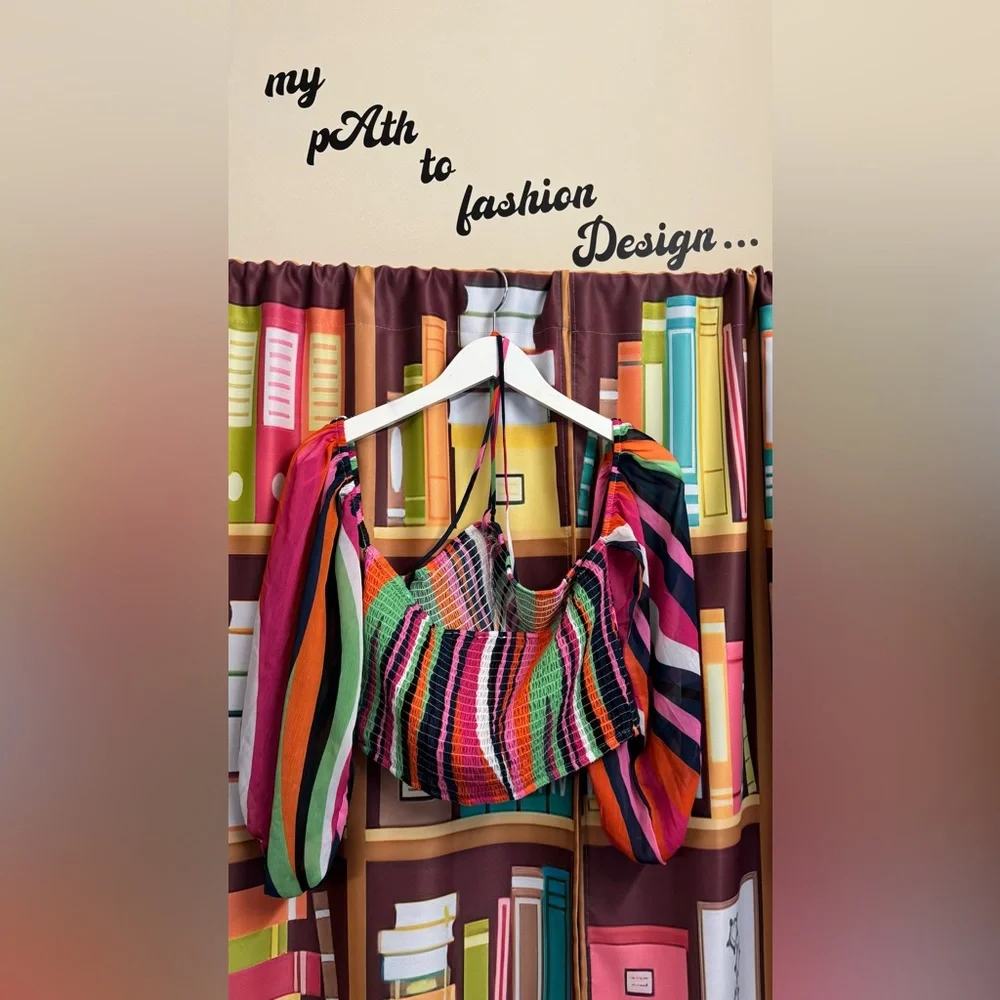 Colorful Striped Crop Top - Picture 3 of 5